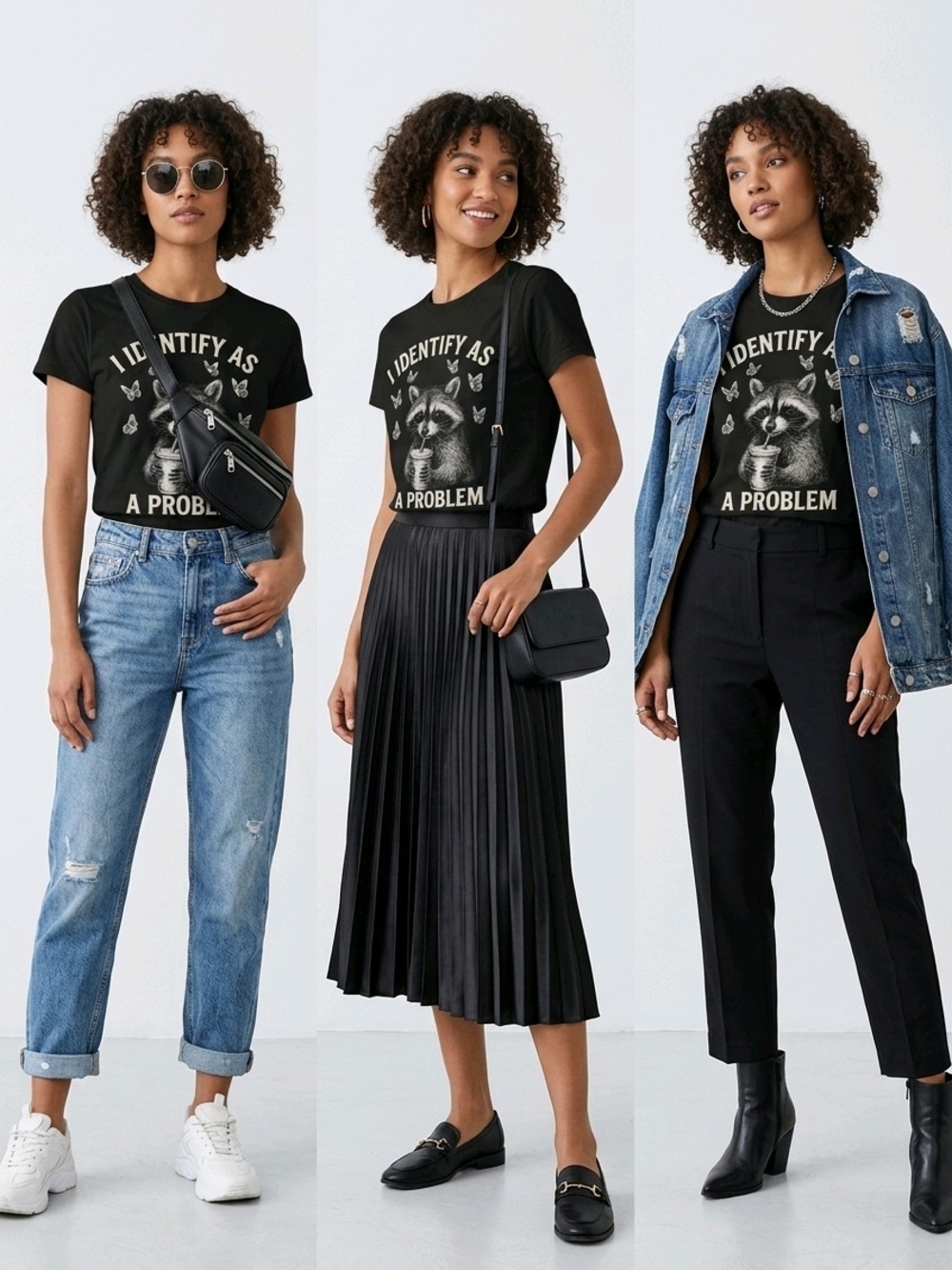 I Identify As A Problem Raccoon Graphic Tee - Picture 2 of 4